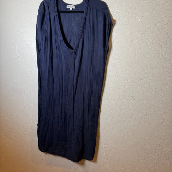 Michael Stars Navy Gauze Deep V-Neck Midi Dress – Women’s S - Picture 2 of 7